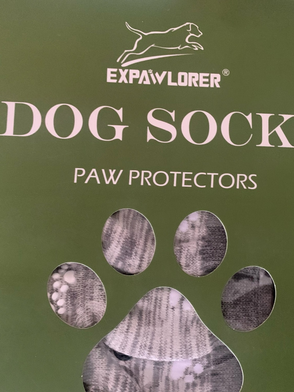 Gray Dog Socks Paw Protectors - Non-Slip Pet Socks